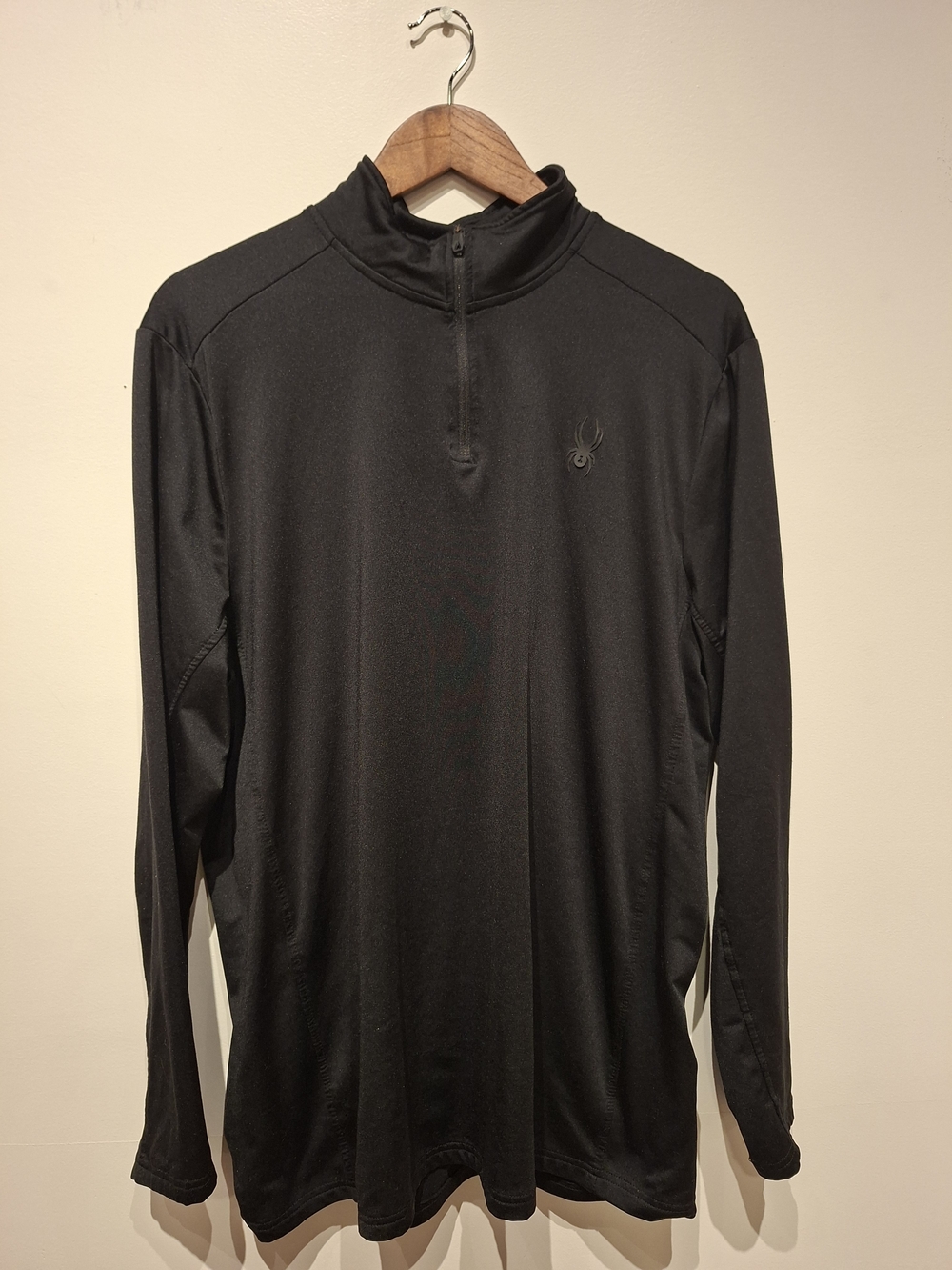 Spyder Black Quarter-Zip Long Sleeve Lightweight Shirt